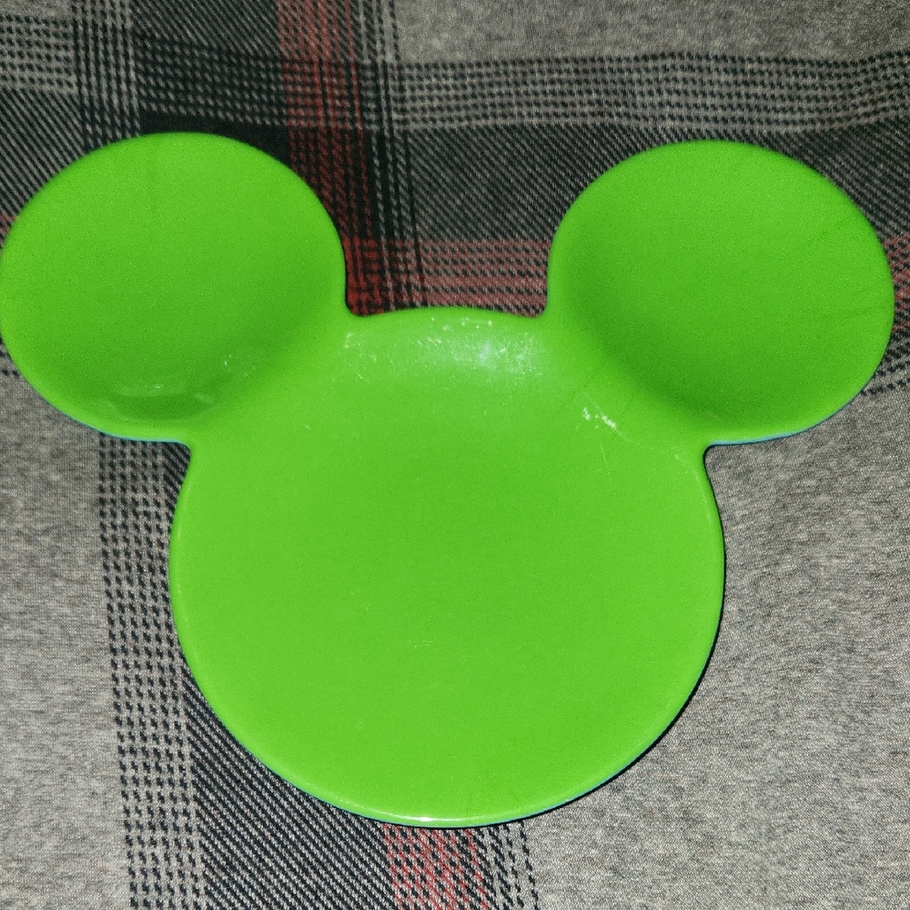 Green Mickey Mouse Shaped Plate